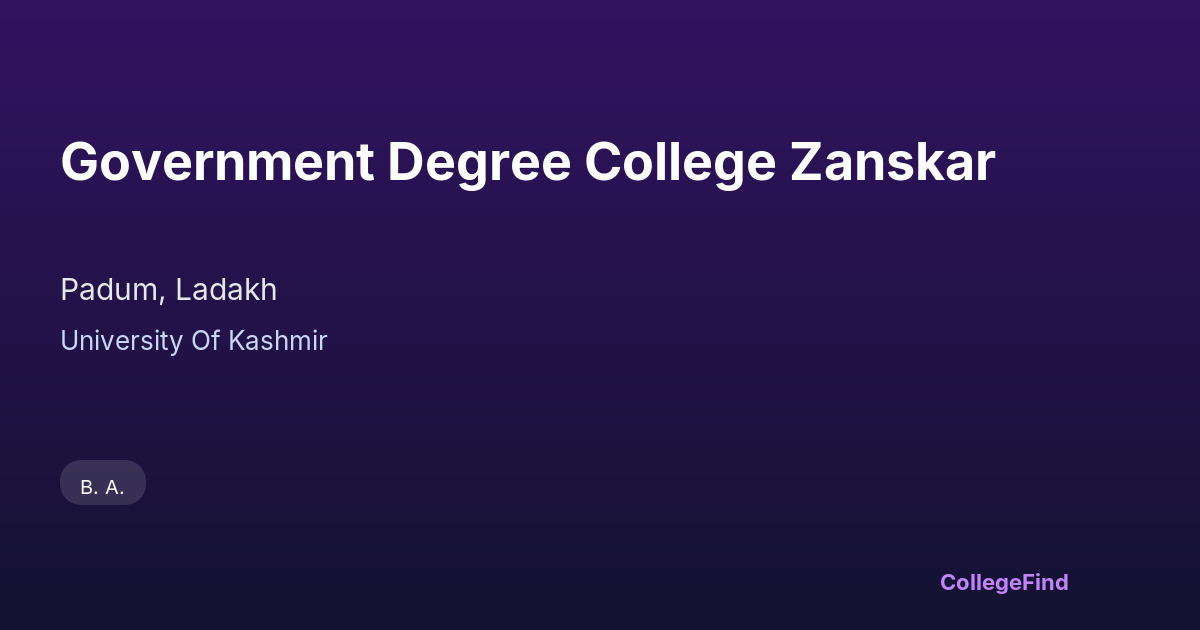 government degree college zanskar
