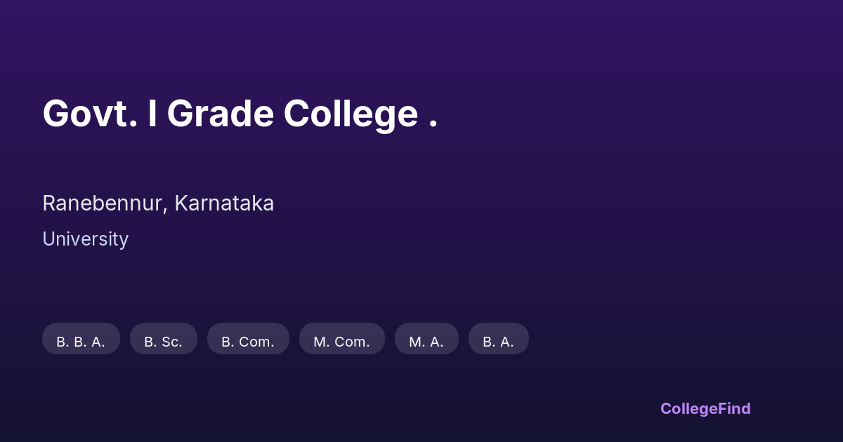govt. i grade college .