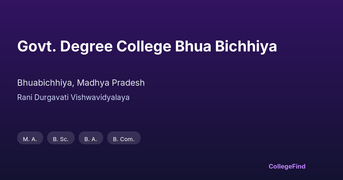 govt. degree college bhua bichhiya