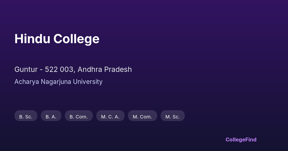 hindu college