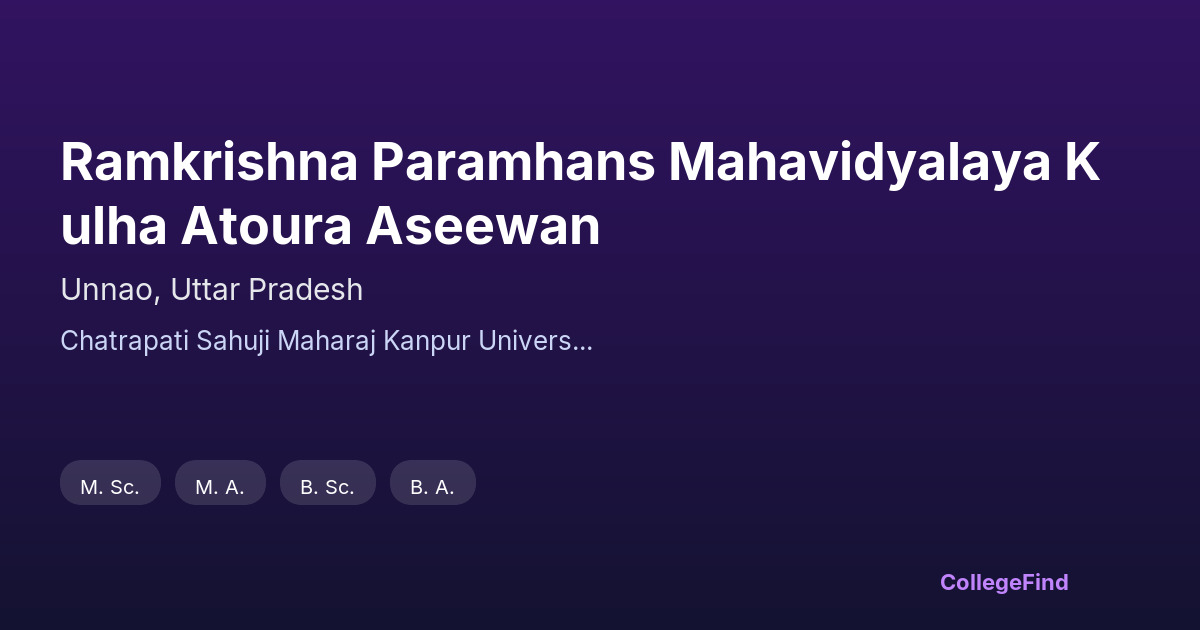 ramkrishna paramhans mahavidyalaya kulha atoura aseewan