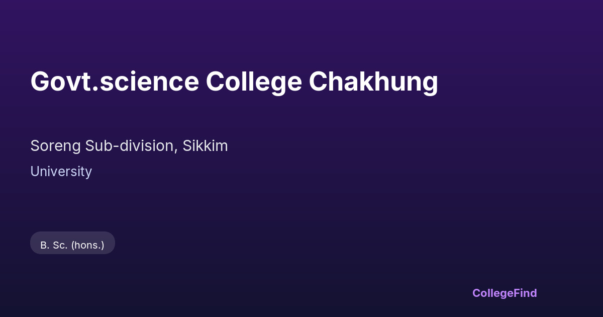 govt.science college chakhung