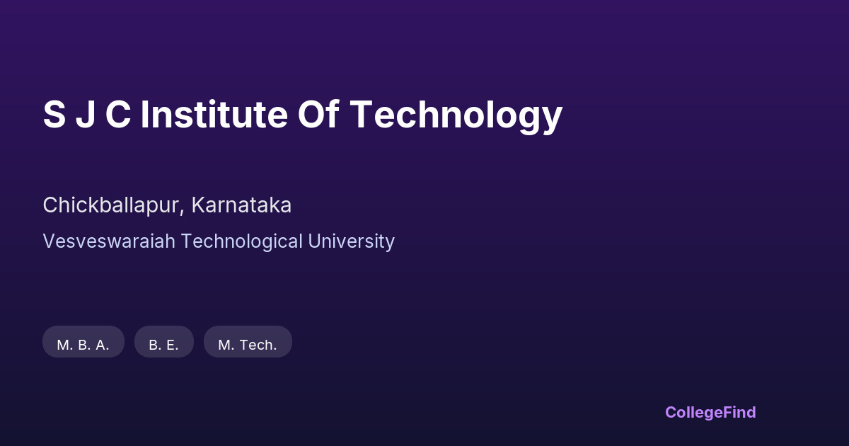 s j c institute of technology