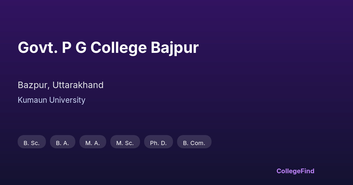 govt. p g college bajpur