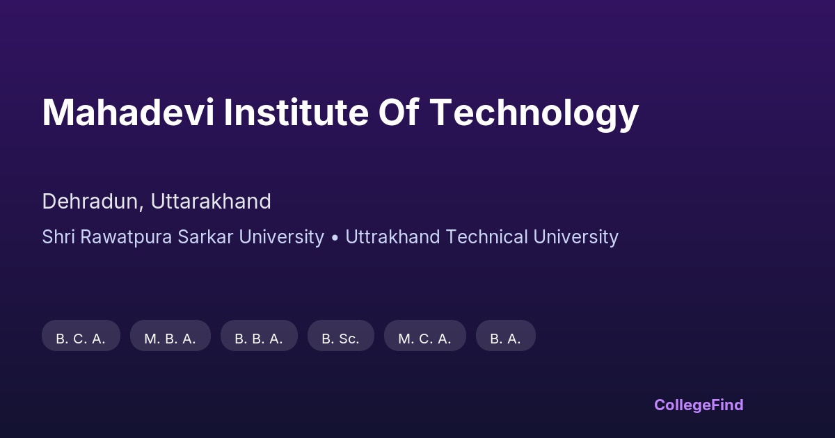 mahadevi institute of technology