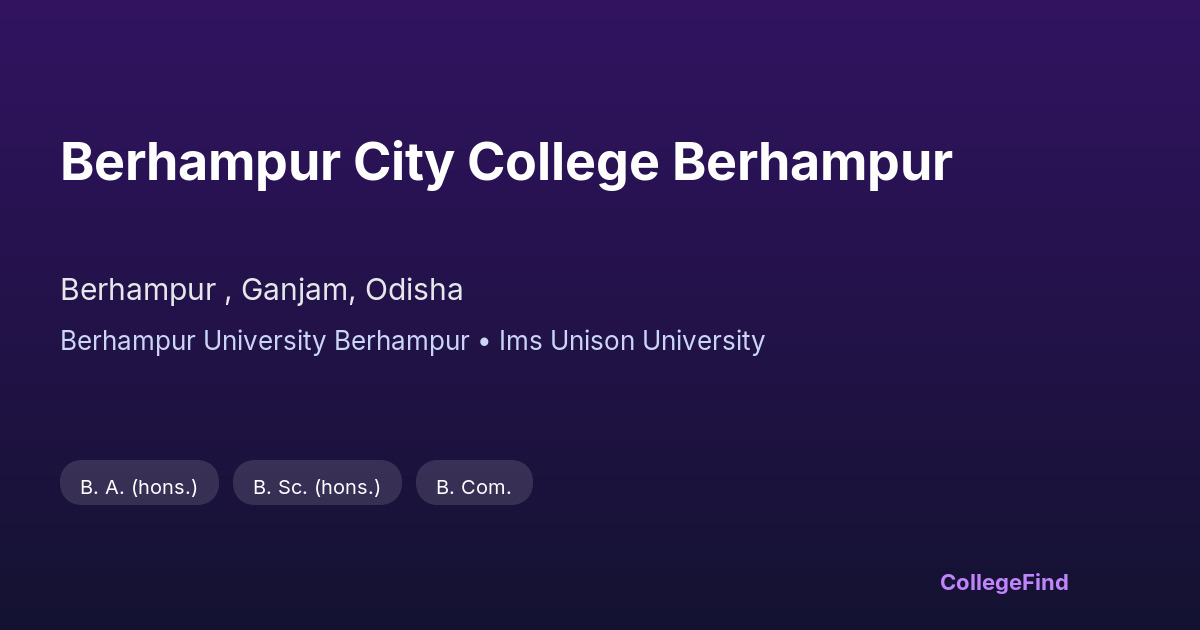 berhampur city college berhampur