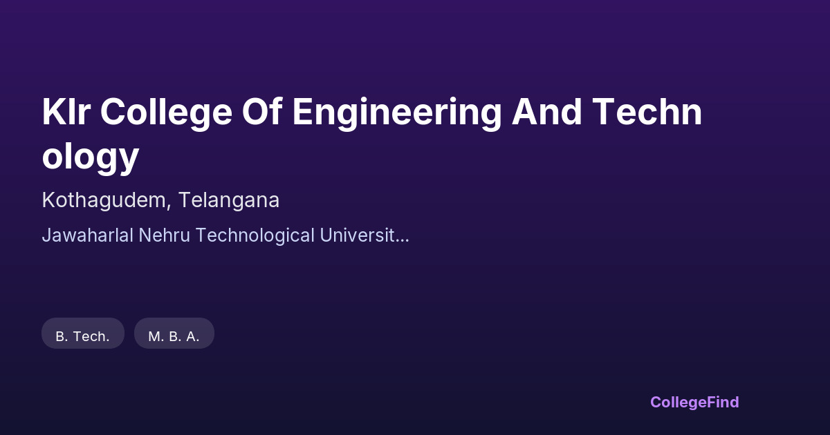 klr college of engineering and technology