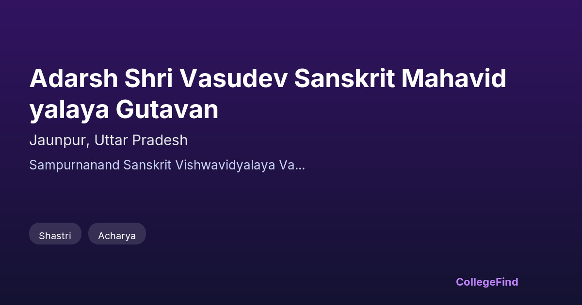 adarsh shri vasudev sanskrit mahavidyalaya gutavan