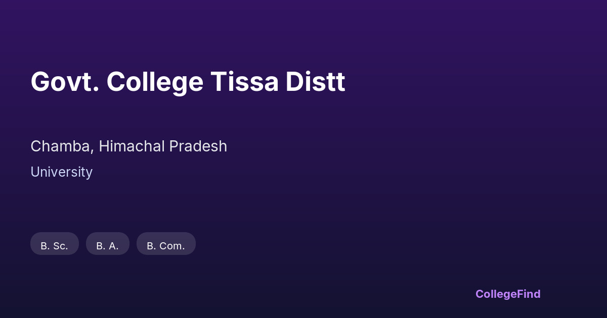 govt. college tissa distt