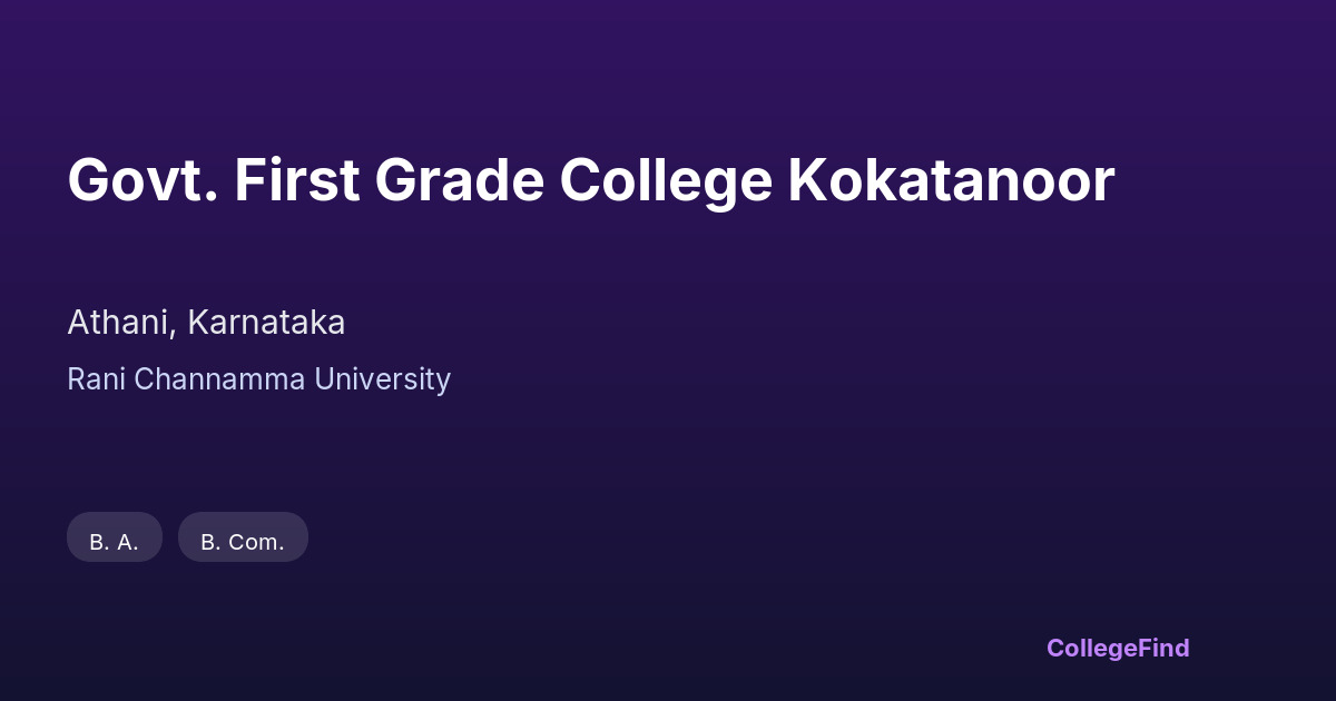 govt. first grade college kokatanoor