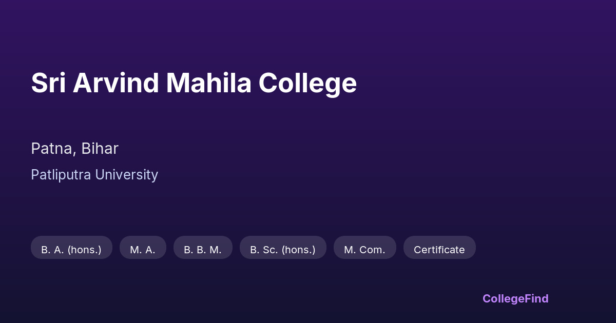 sri arvind mahila college