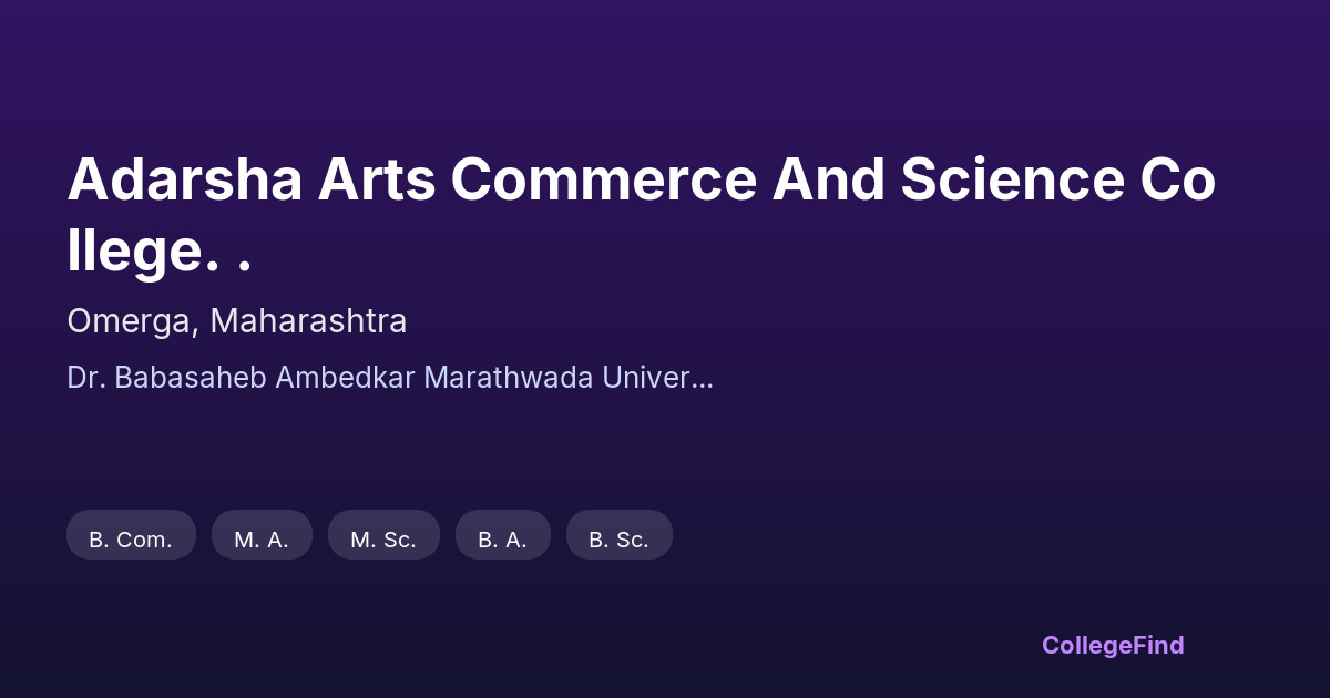 adarsha arts commerce and science college. .