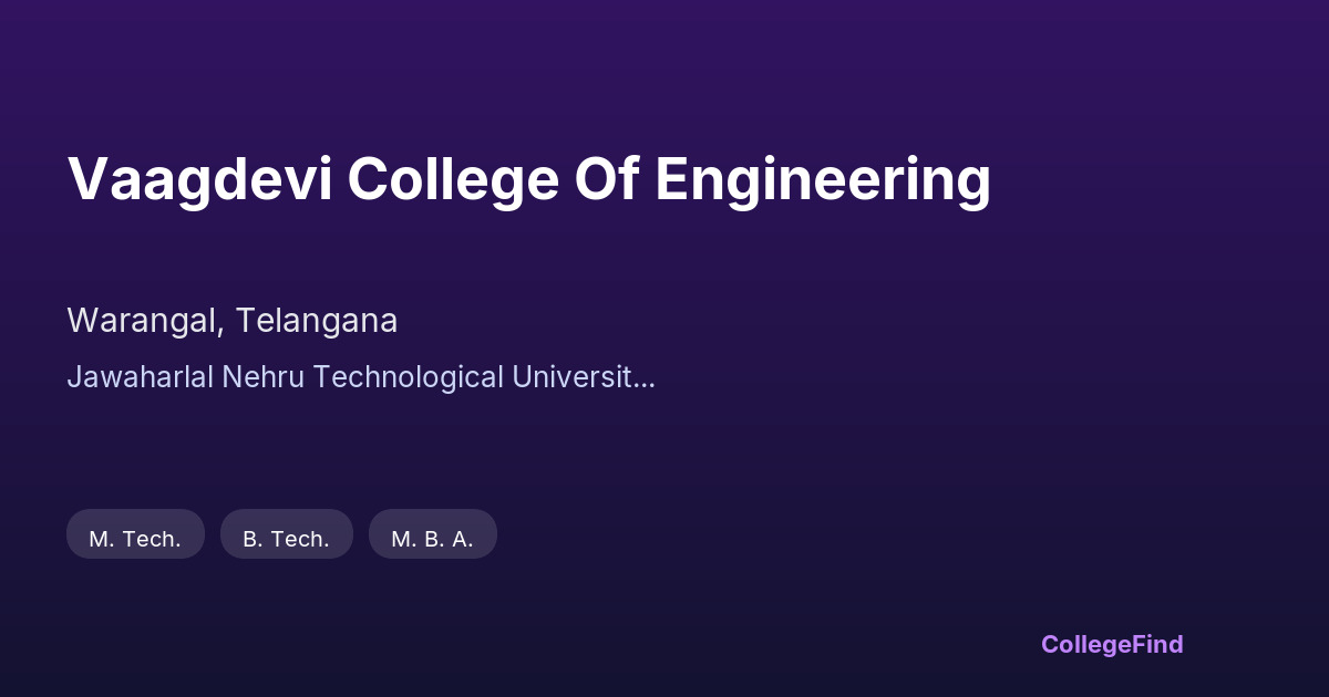 vaagdevi college of engineering