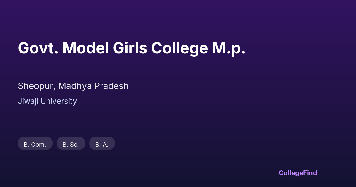 govt. model girls college m.p.