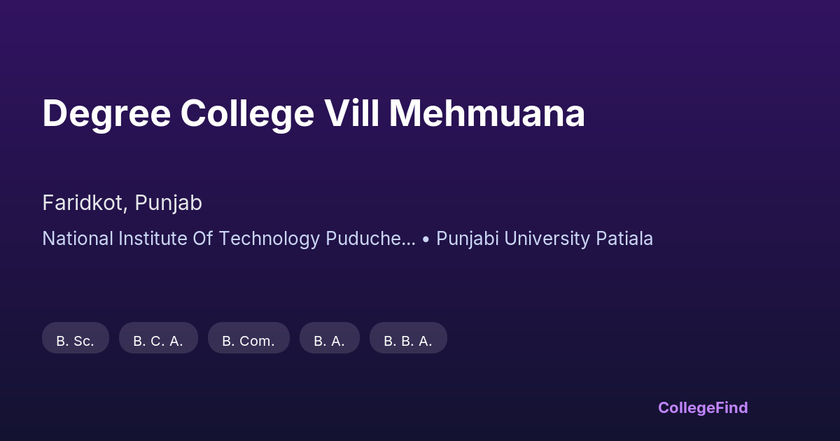 degree college vill mehmuana