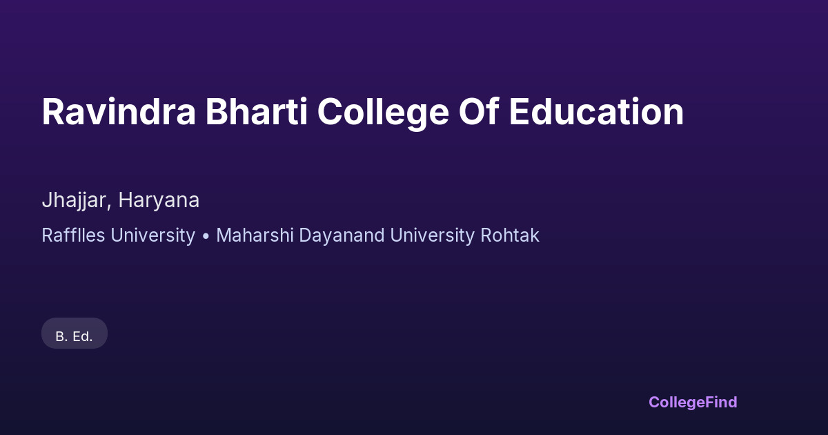 ravindra bharti college of education
