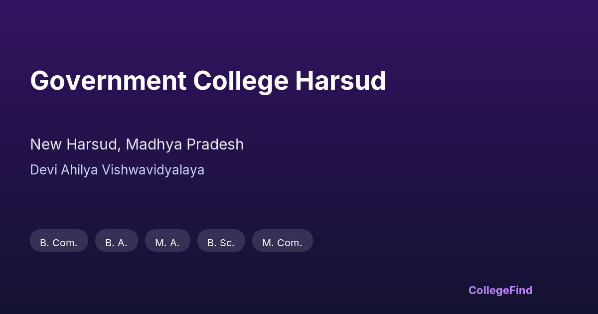 government college harsud