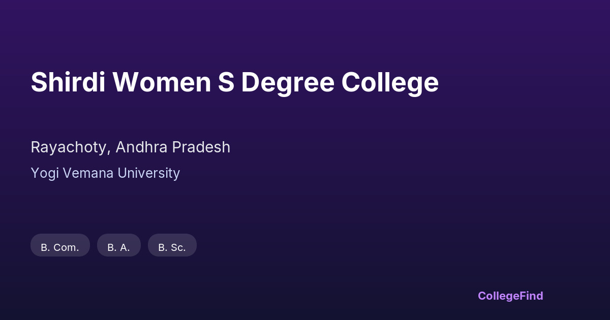 shirdi women s degree college