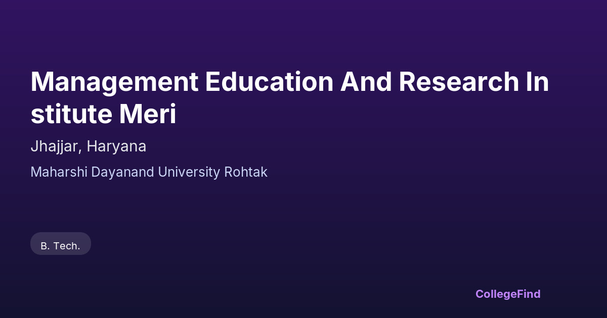 management education and research institute meri