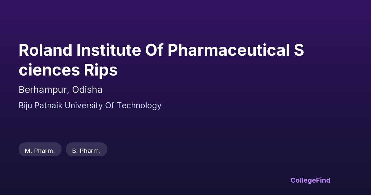 roland institute of pharmaceutical sciences rips