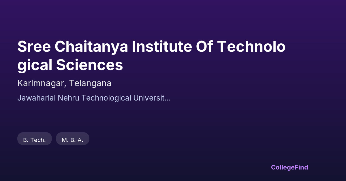 sree chaitanya institute of technological sciences