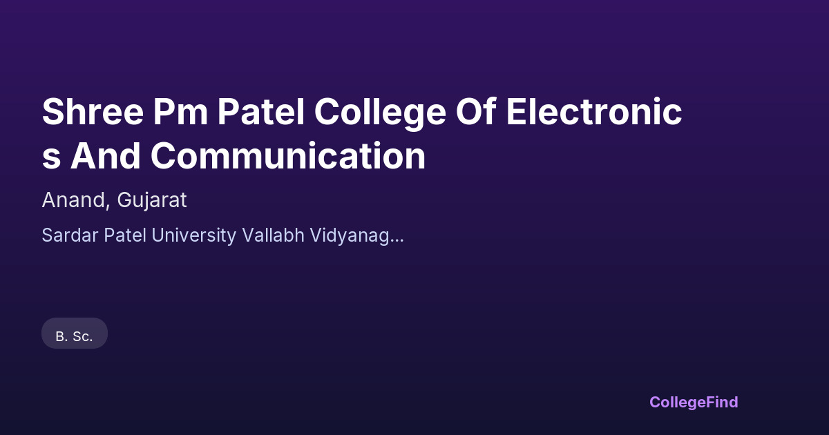 shree pm patel college of electronics and communication