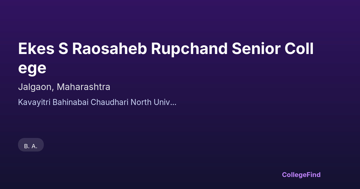 ekes s raosaheb rupchand senior college