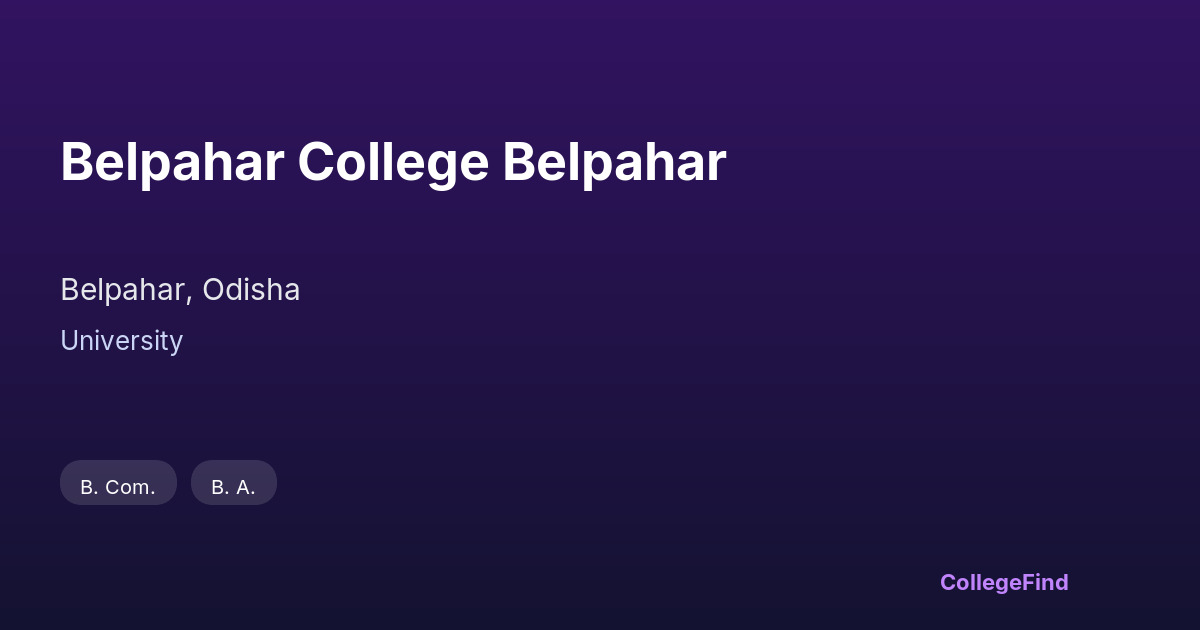 belpahar college belpahar