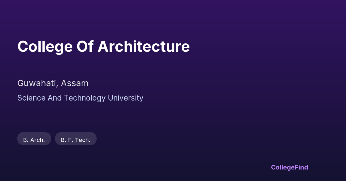 college of architecture