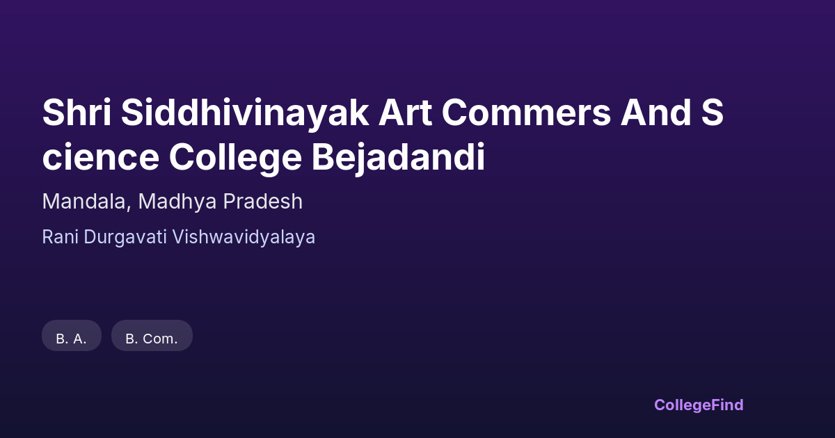 shri siddhivinayak art commers and science college bejadandi