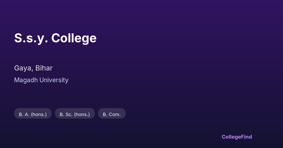 s.s.y. college