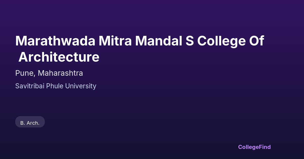 marathwada mitra mandal s college of architecture