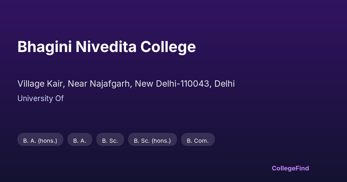 bhagini nivedita college