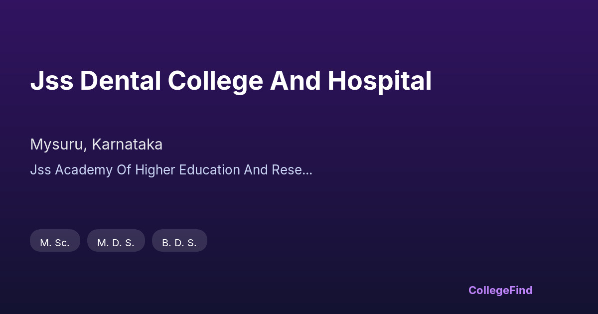 jss dental college and hospital