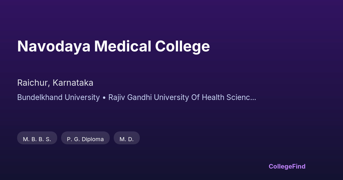 navodaya medical college