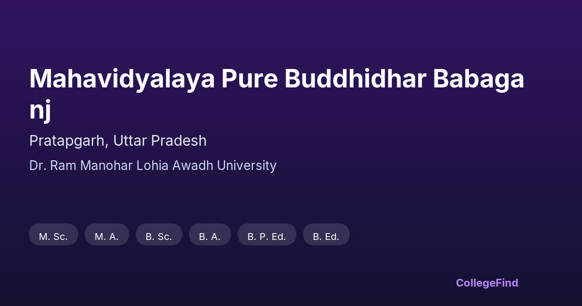 mahavidyalaya pure buddhidhar babaganj
