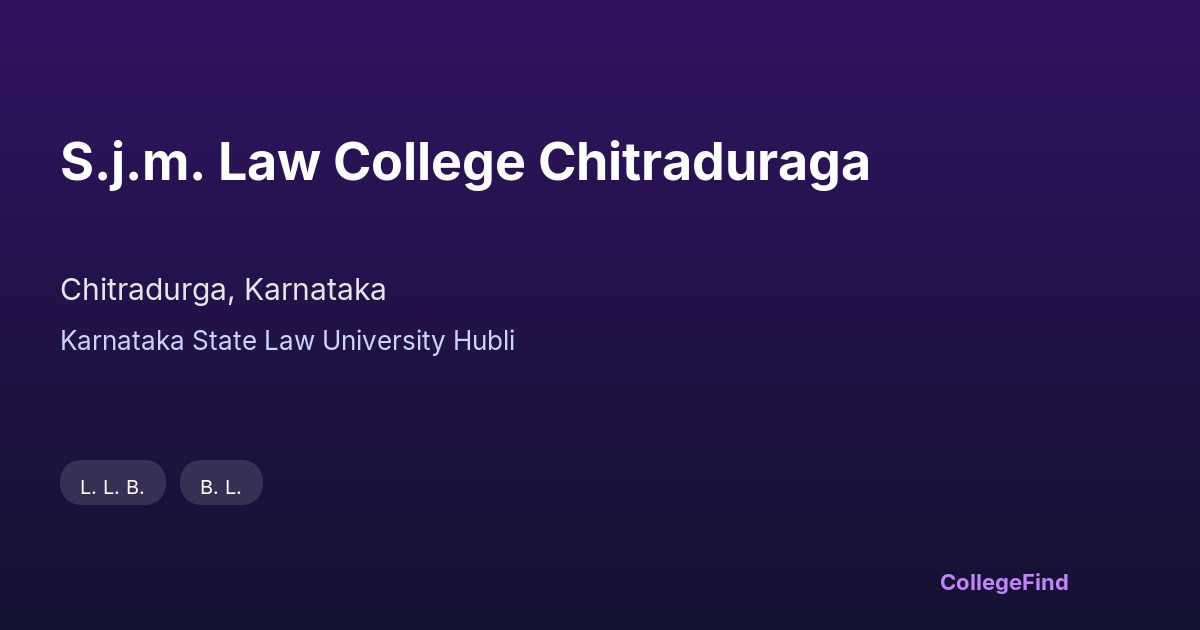 s.j.m. law college chitraduraga
