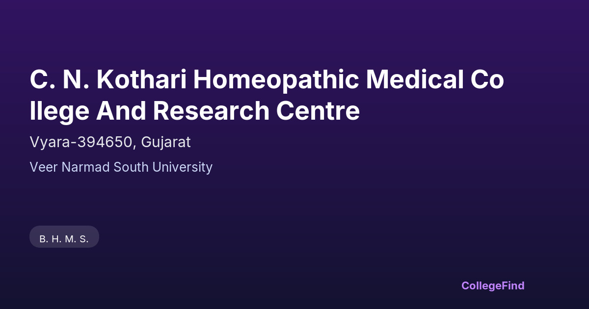 c. n. kothari homeopathic medical college and research centre