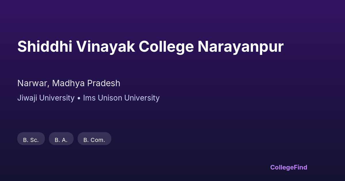 shiddhi vinayak college narayanpur