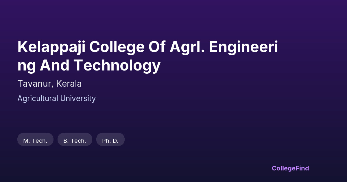 kelappaji college of agrl. engineering and technology