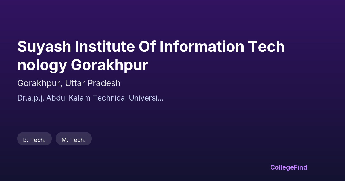 suyash institute of information technology gorakhpur