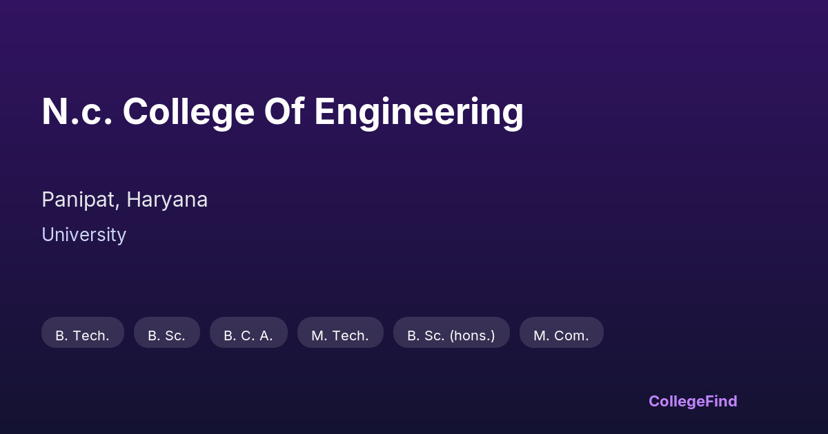 n.c. college of engineering