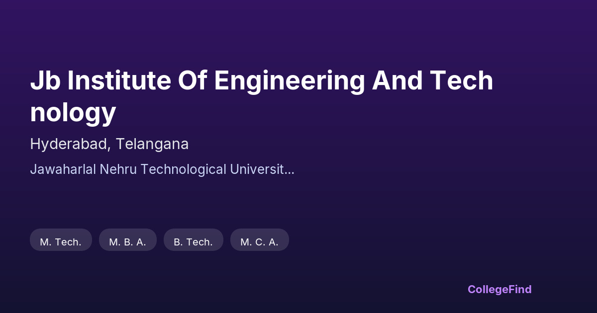 jb institute of engineering and technology