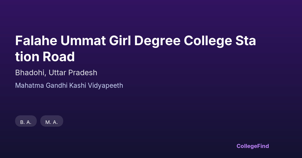 falahe ummat girl degree college station road