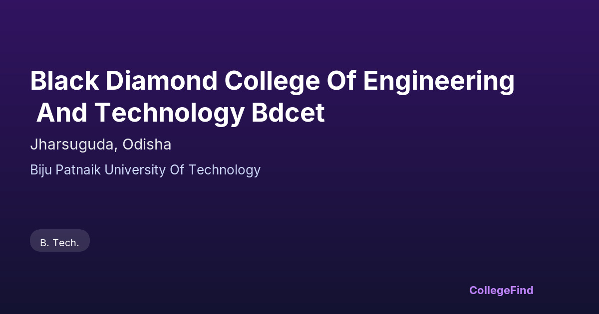 black diamond college of engineering and technology bdcet