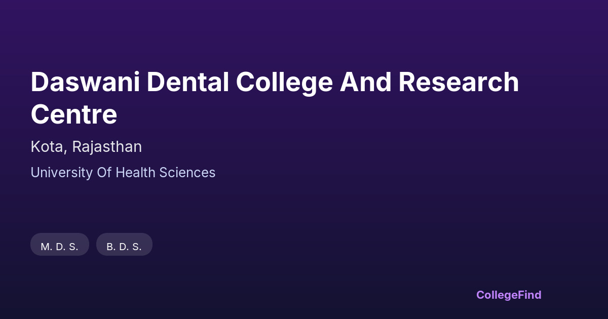 daswani dental college and research centre