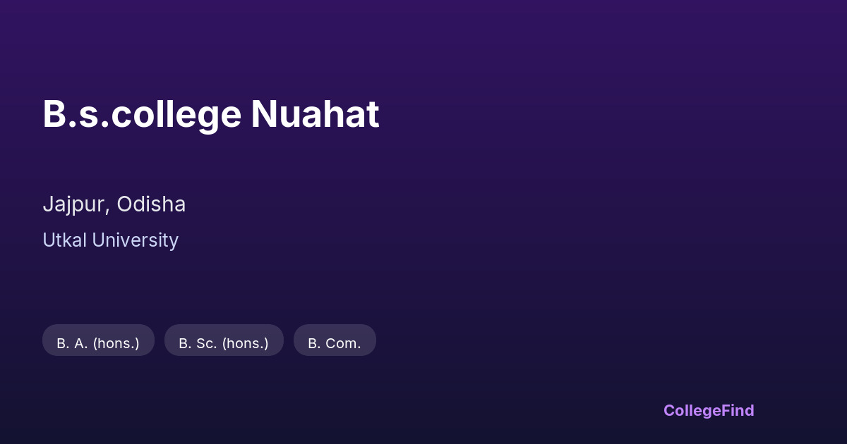b.s.college nuahat
