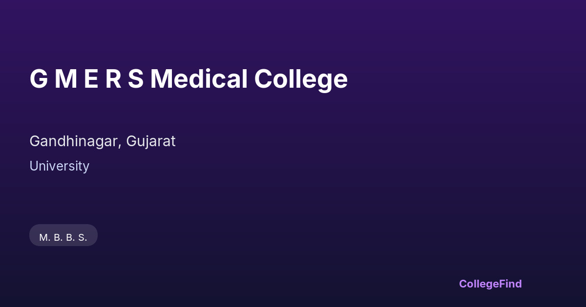 g m e r s medical college