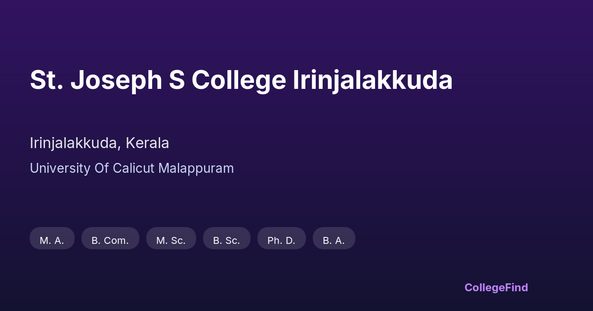 st. joseph s college irinjalakkuda