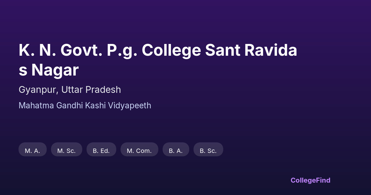 k. n. govt. p.g. college sant ravidas nagar